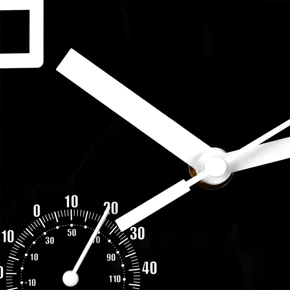 Zegar ścienny czarny z termometrem higrometrem 25 cm