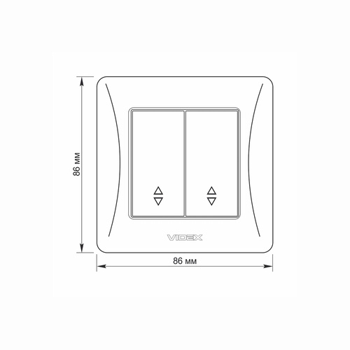 Przełącznik dwugangowy czarny grafit BINERA