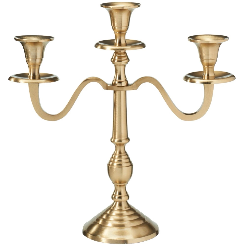 Świecznik kandelabr złoty 3-ramienny 30 cm