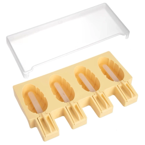 Forma do lodów silikonowa z pokrywką żółta