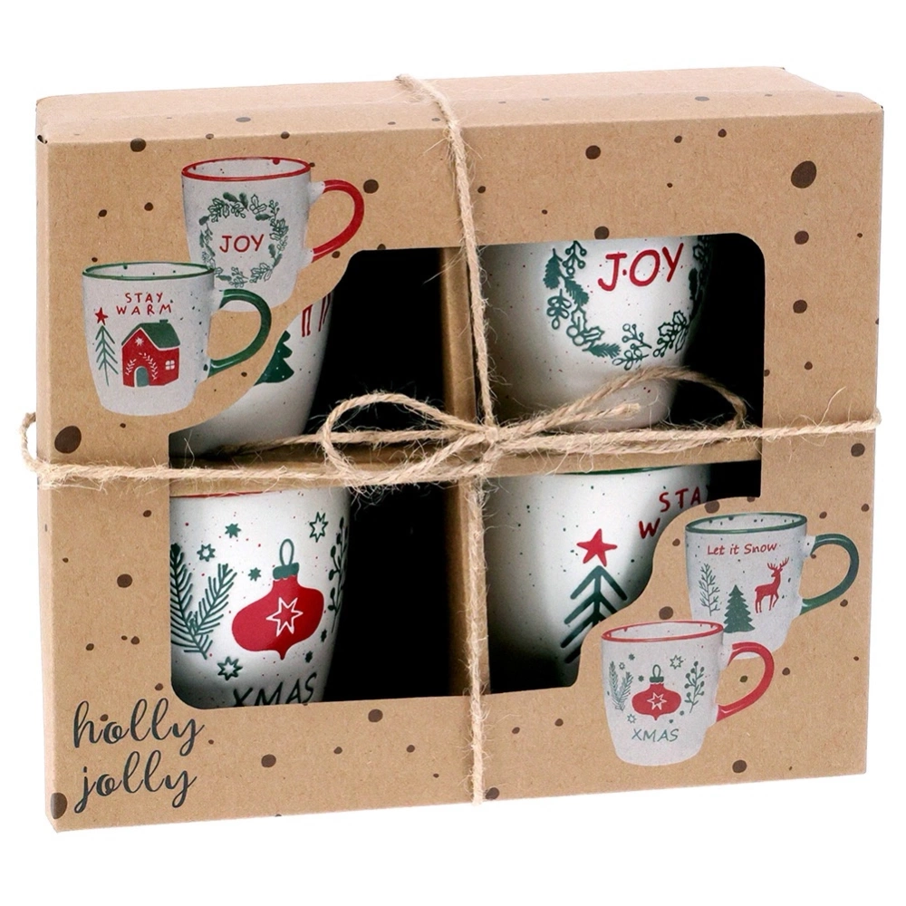 Kubki ceramiczne świąteczne 180 ml 4 szt.