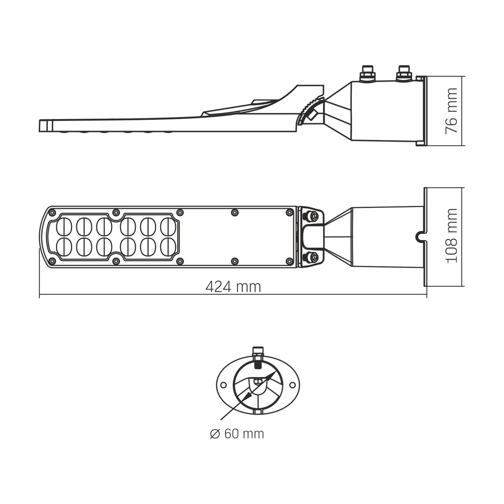 Lampa uliczna LED VIDEX IP65 30W 3000Lm 5000K AC 180-265V