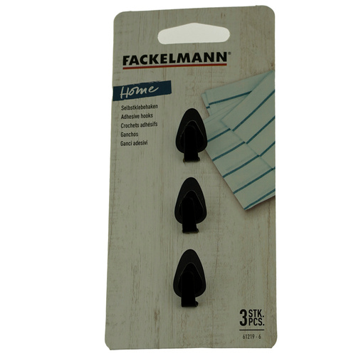 Zestaw haczyków samoprzylepnych  3 szt uniwersalne stal inox FACKELMANN 61219
