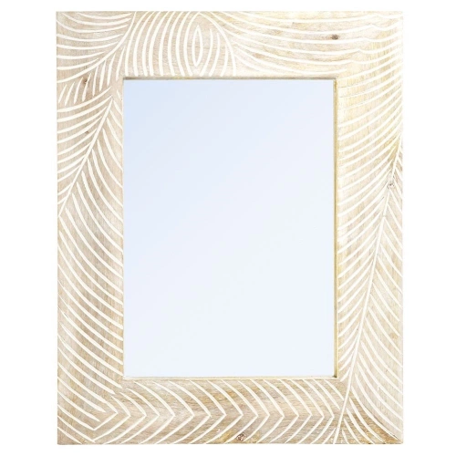 Lustro ścienne drewniane beżowe 40x50 cm