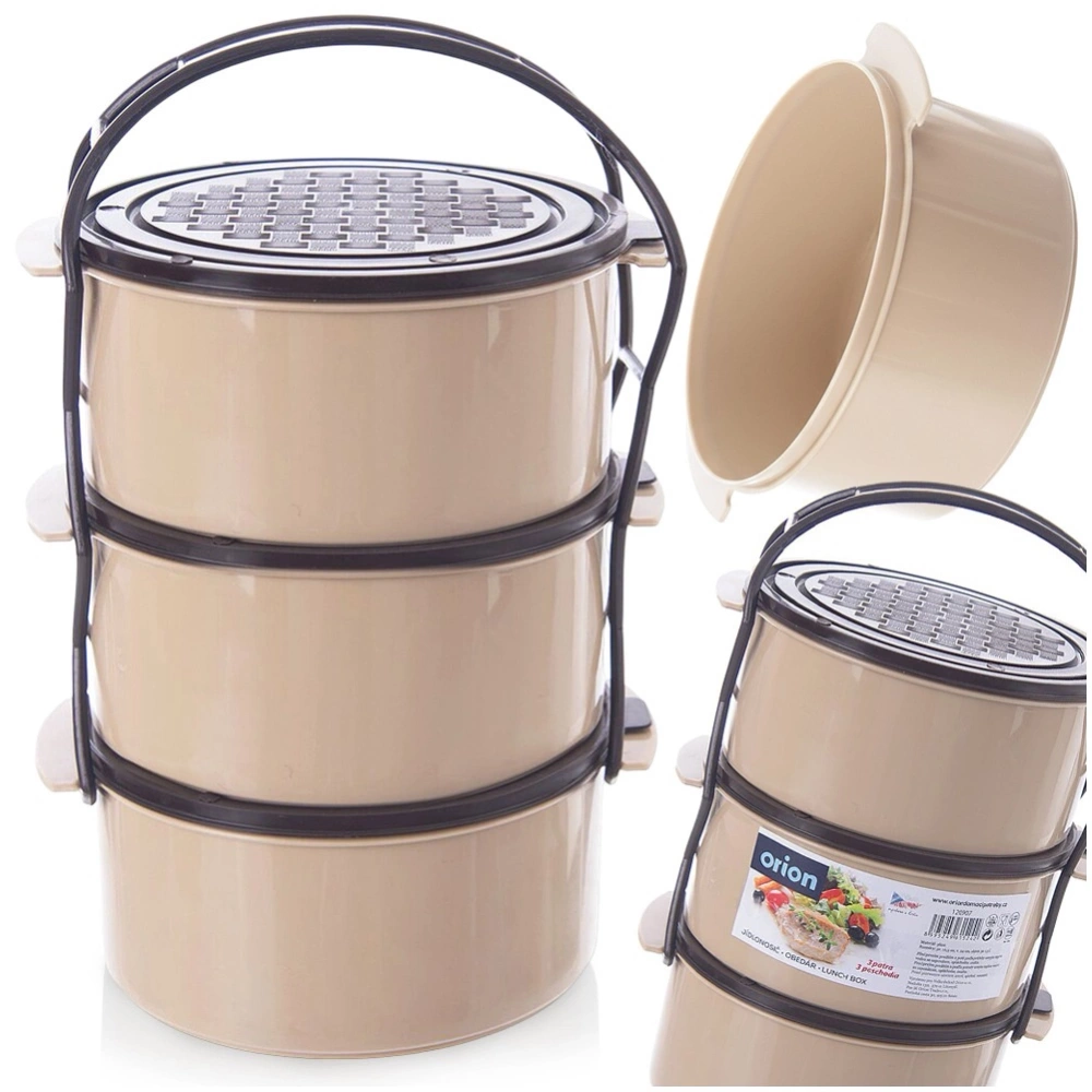 Menażka obiadowa plastikowa 3-poziomowa 3x1,5 l