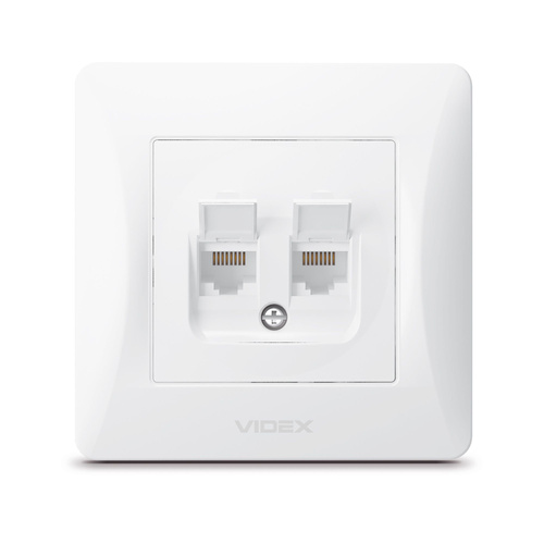 Podwójne gniazdo komputerowe CAT6+CAT6 białe VIDEX BINERA