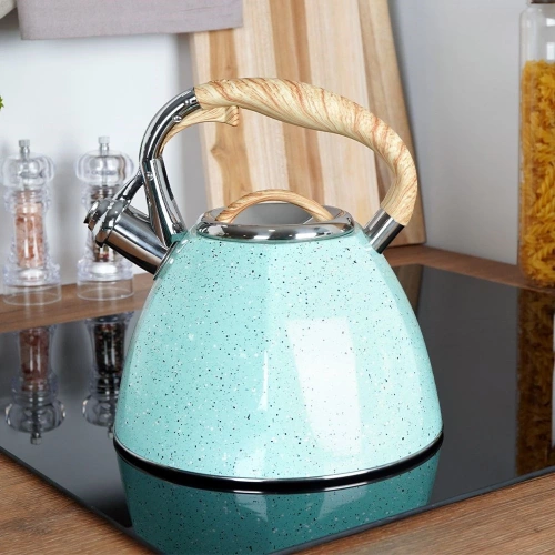 Czajnik z gwizdkiem emaliowany niebieski 3 l