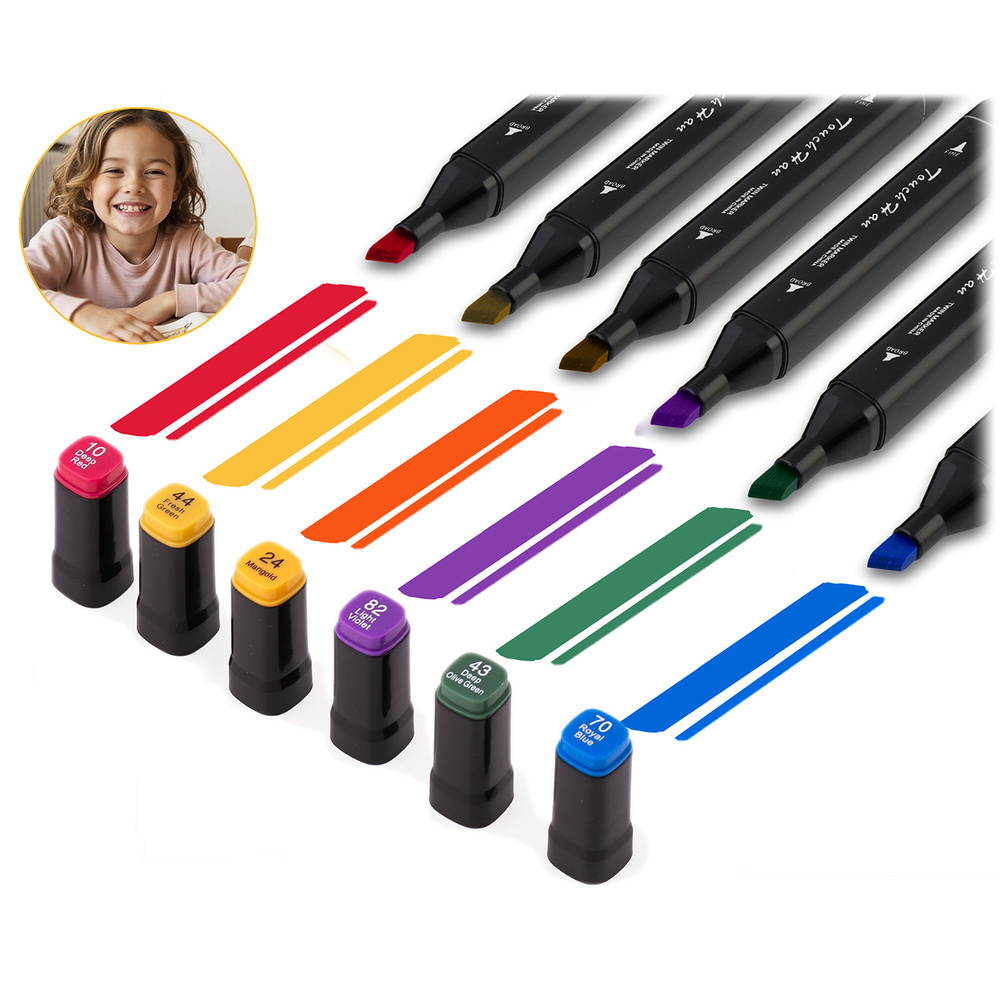 Zestaw kreatywny: 80 markerów alkoholowych + mata do kolorowania XXL 90x120 cm