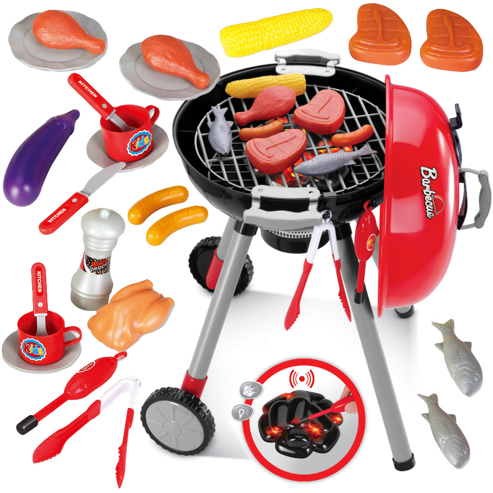 Gril dla dzieci ogrodowy zestaw akcesoria walizka