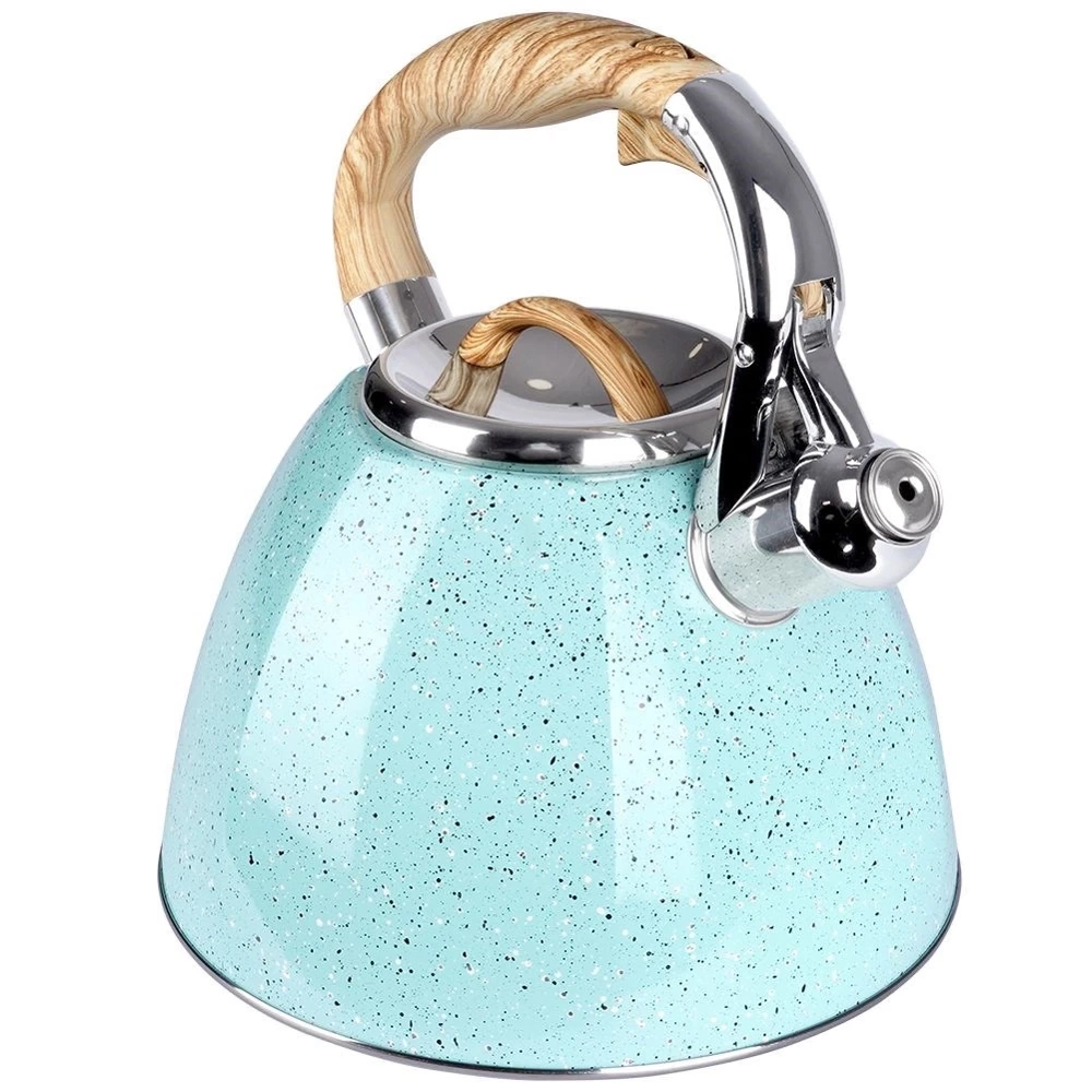 Czajnik z gwizdkiem emaliowany niebieski 3 l