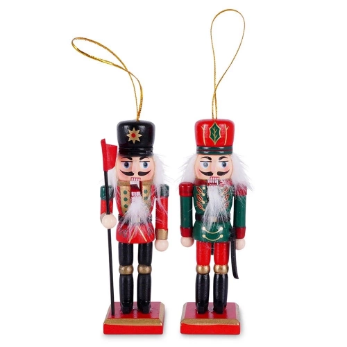 Ozdoby choinkowe drewniane dziadek do orzechów 12 cm 2 szt.