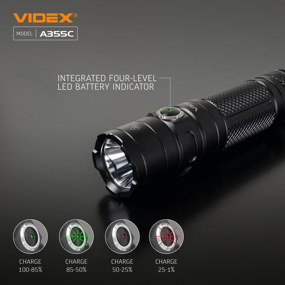 Latarka Videx LED 4000lm IP68 neutralna biel 5000k 5 trybów zasięg 185m