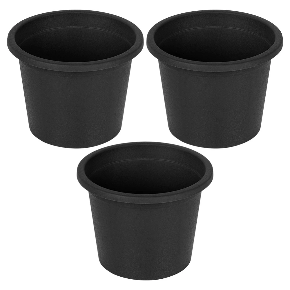 Doniczka ogrodowa plastikowa czarna okrągła 14,5 cm 3 szt.