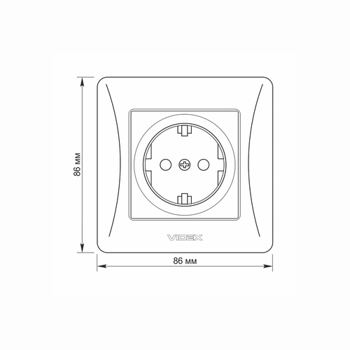 Gniazdo pojedyncze schuko białe VIDEX BINERA
