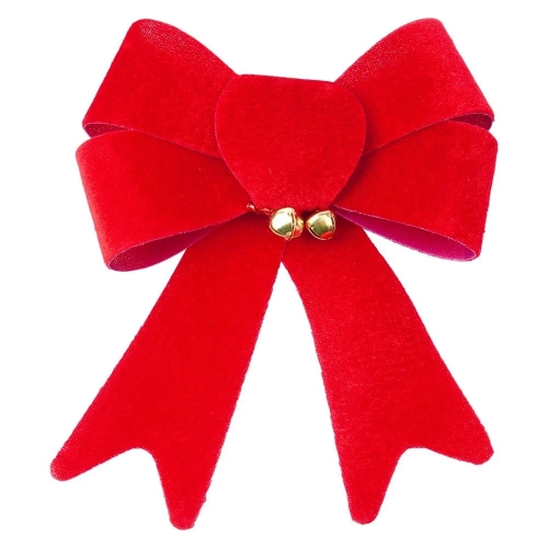 Kokarda dekoracyjna świąteczna welurowa 13x16 cm 2 szt.