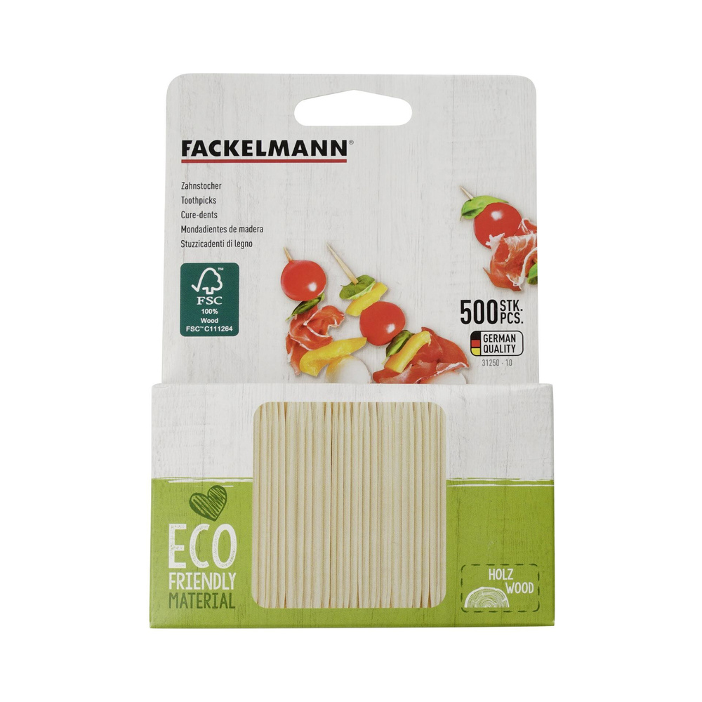 Ekologiczne wykałaczki, 500 szt., FSC™ certyfikowana brzoza FACKELMANN