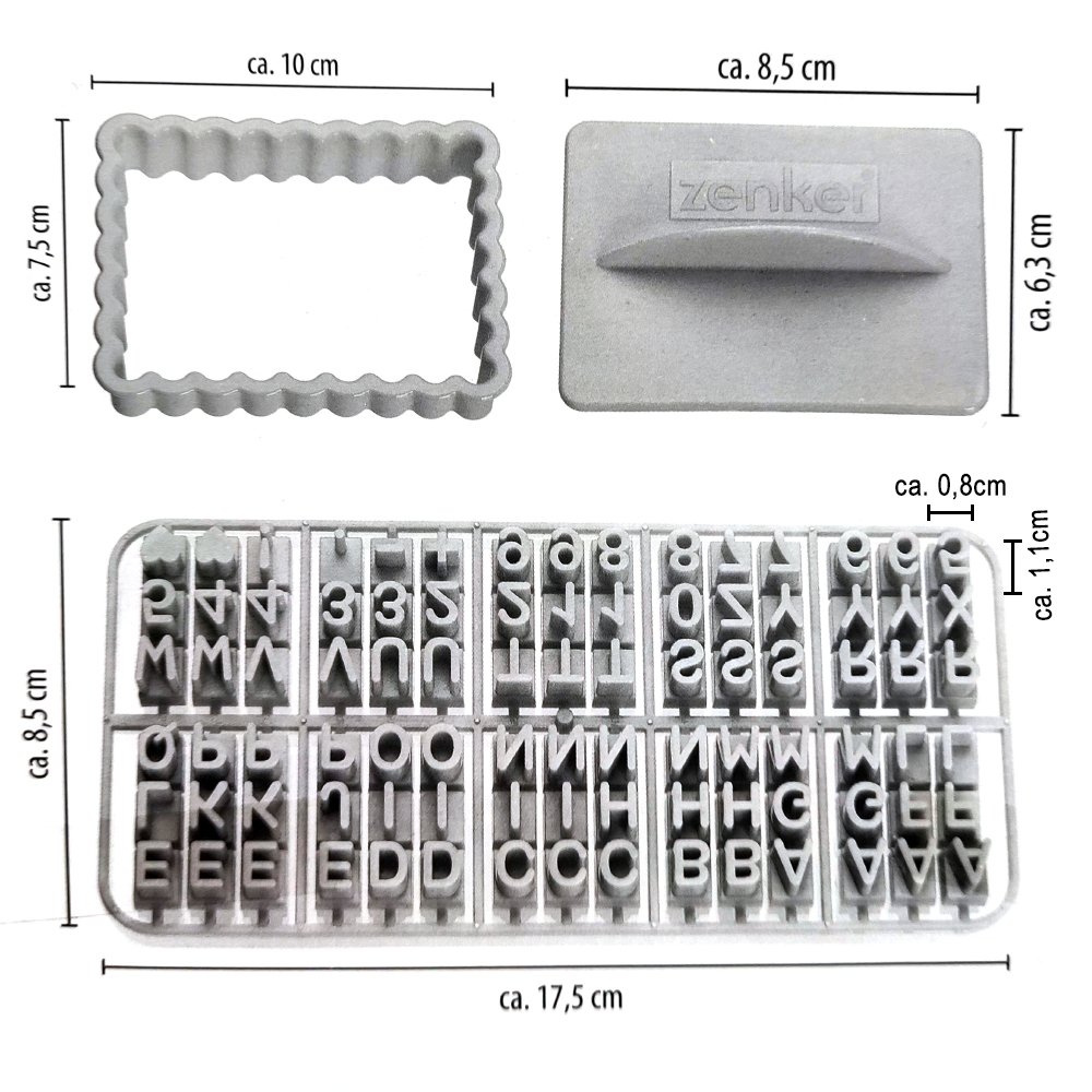 Stempel do ciastek i masy cukrowej z literkami + znaki specjalne ZENKER 44827