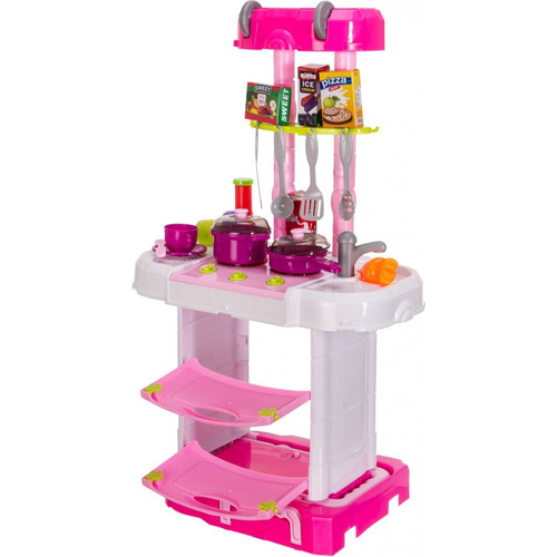 Duża kuchnia Walizka na kółkach Akcesoria 43 el. Mały Kucharz 