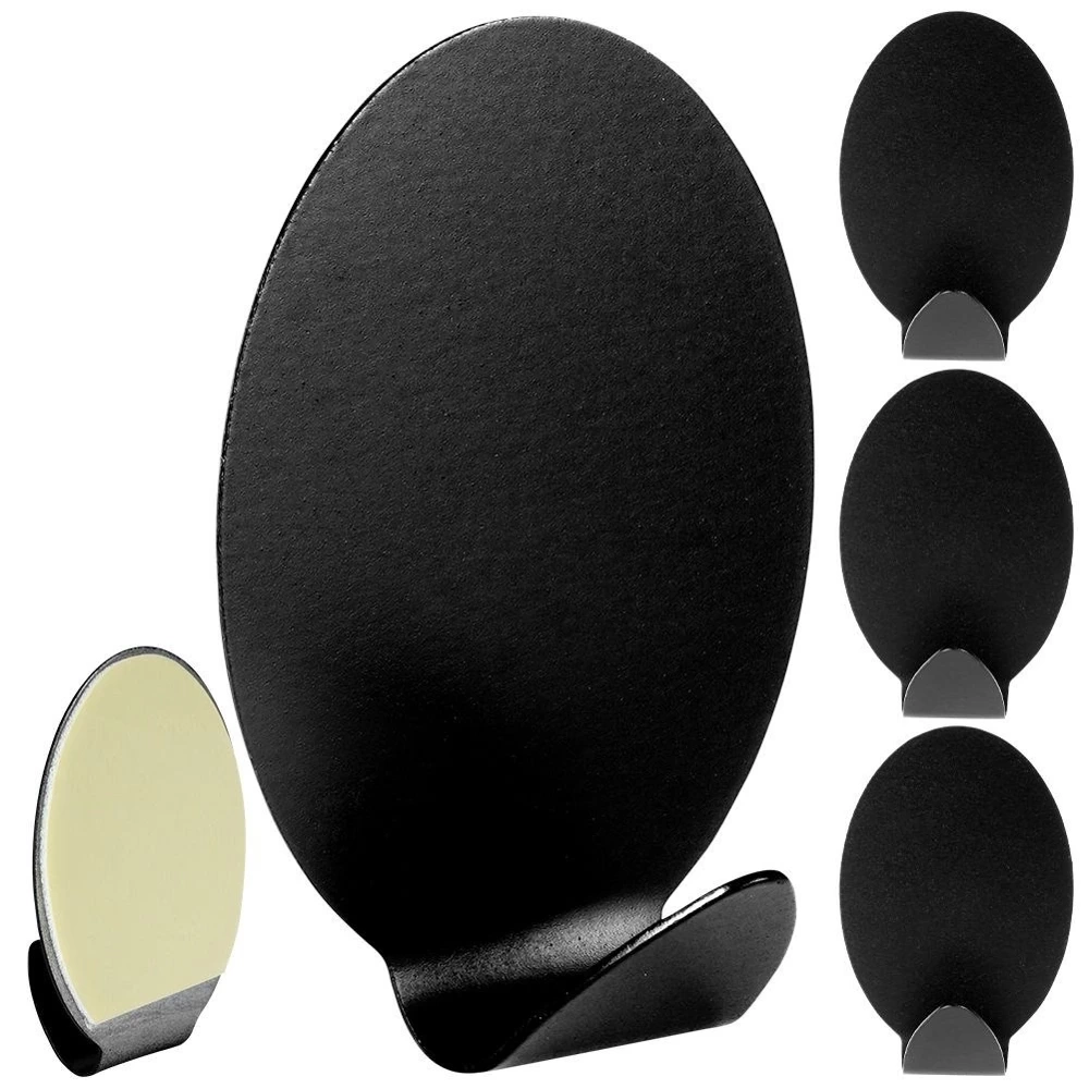 Haczyk wieszak samoprzylepny stalowy czarny 5,5x3,5 cm 4 szt.