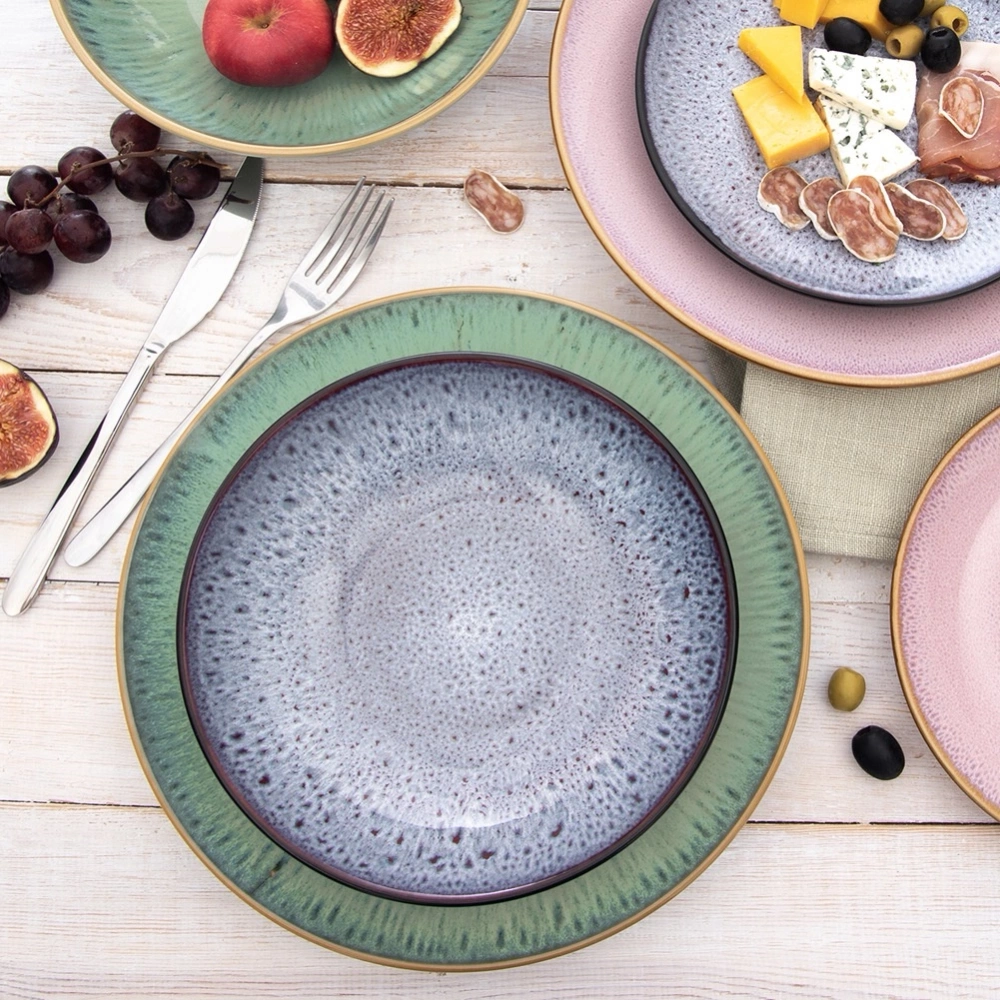 Talerz obiadowy głęboki ceramiczny fioletowy GLAZE 20,5 cm, 900 ml