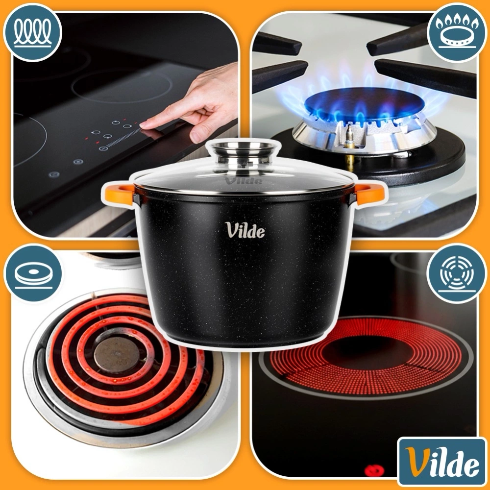 Garnek granitowy ze szklaną pokrywką TERRUNA AROMA 28 cm, 9,7 l