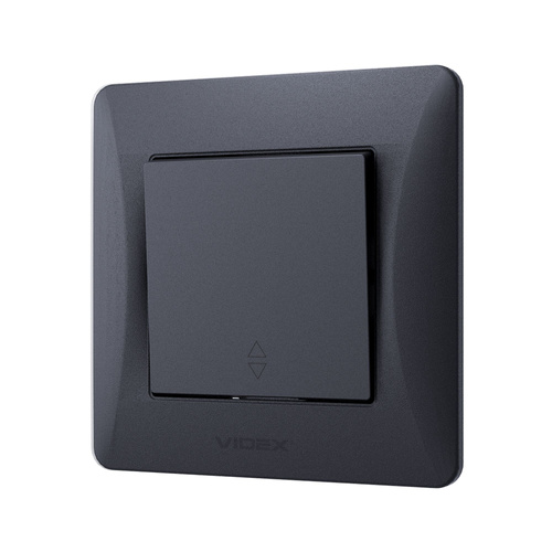 Włącznik jednoklawiszowy czarny grafit BINERA