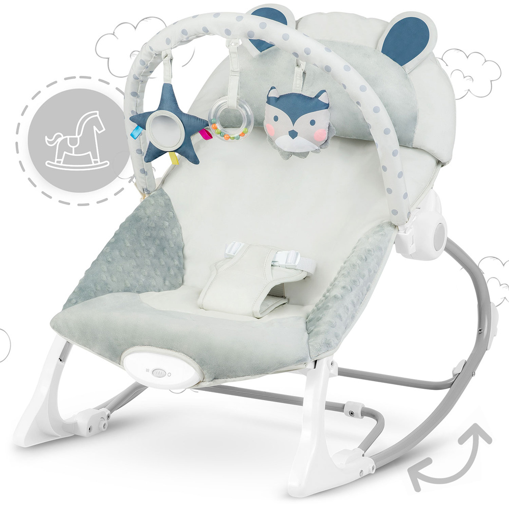 Leżaczek bujaczek z wibracją - szary