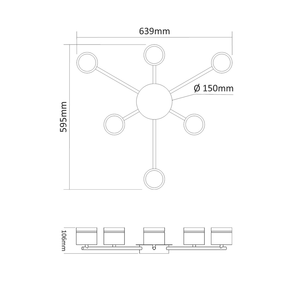 Lampa Sufitowa Videx LED Oprawa Halogenowa 6X GX53 Spot Kinkiet Reflektor