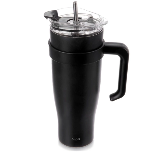 Kubek termiczny stalowy czarny z uchwytem TERMO 1,2 l