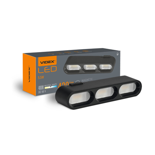 LED do magnetycznego systemu szynowego VIDEX czarny 5,5W 4000K