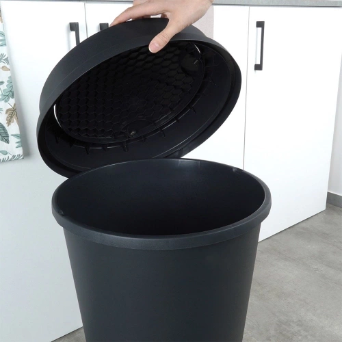 Kosz na śmieci plastikowy czarny 47 l