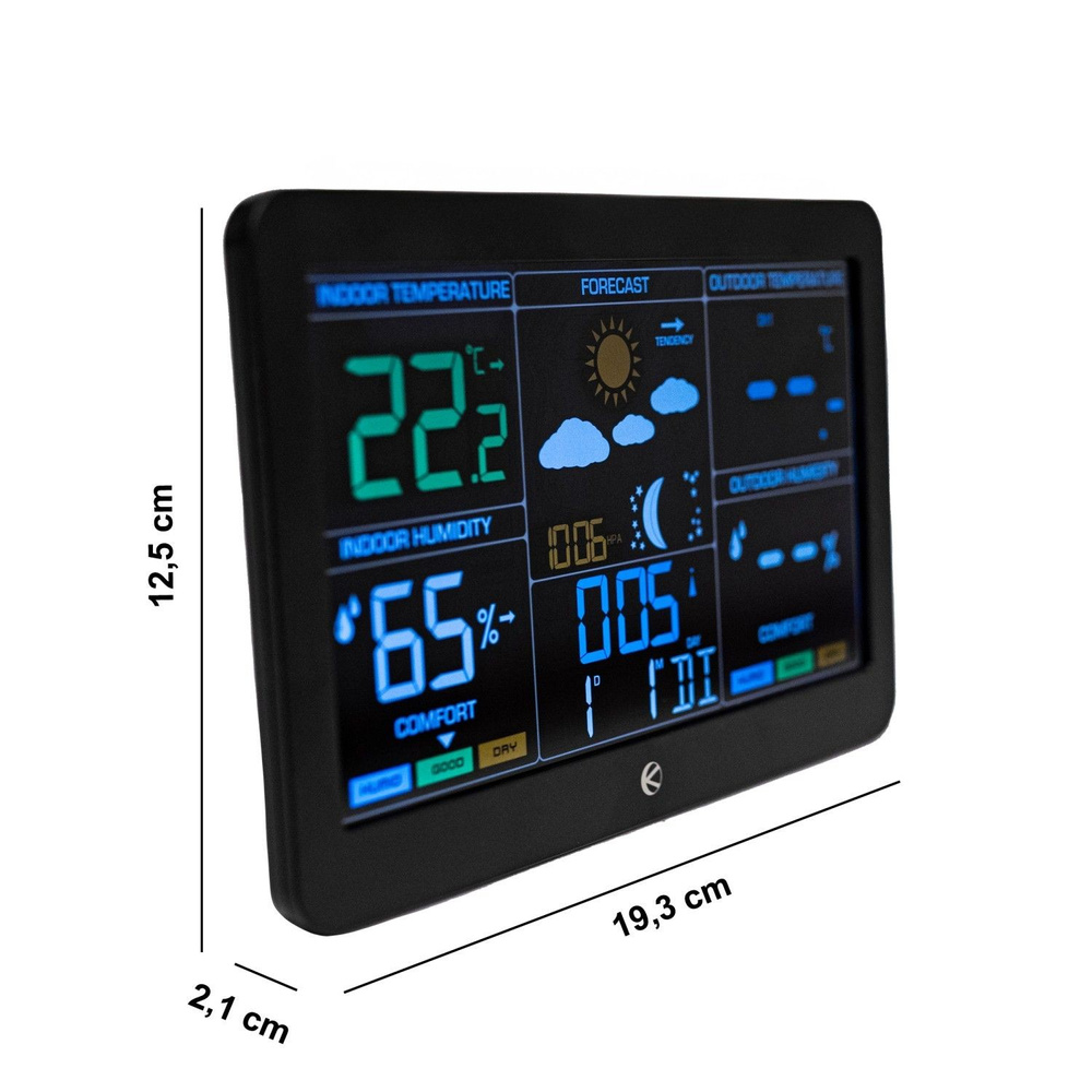 Bezprzewodowa stacja pogodowa termometr barometr zegar budzik prognoza