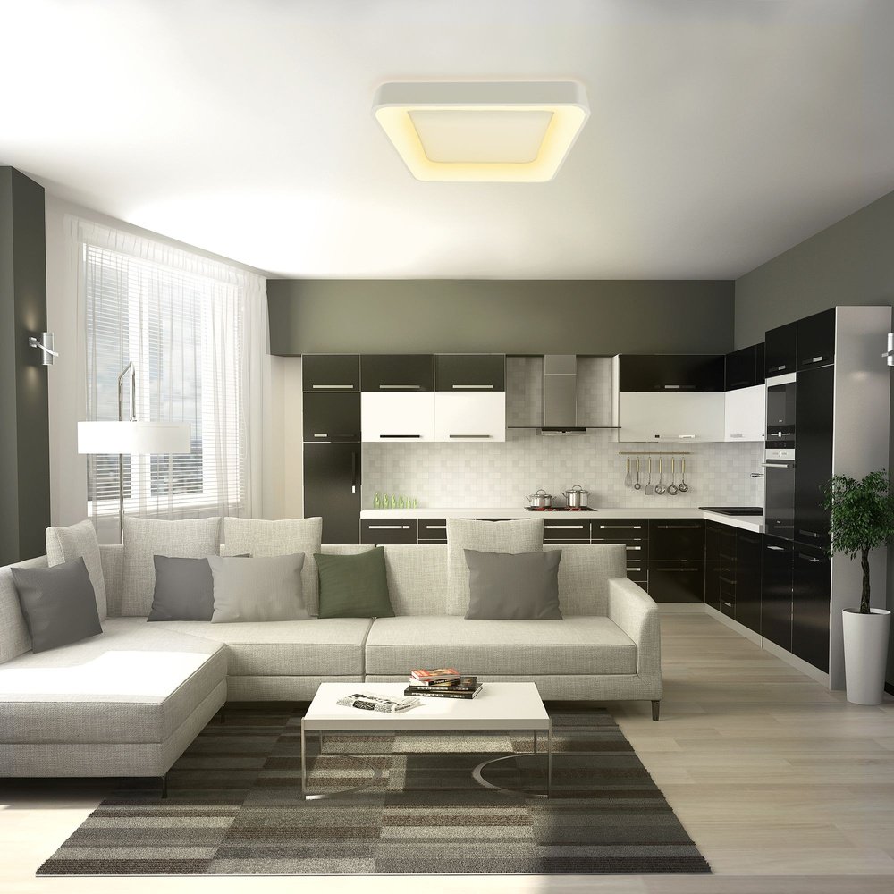 Lampa Sufitowa Videx LED Natynkowa 72W 7500lm Biała Ściemnialna + PILOT