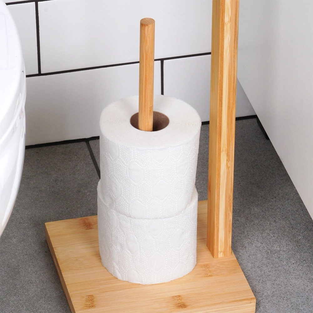 Stojak na papier toaletowy bambusowy 70 cm