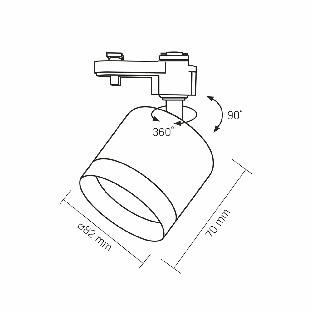 Oprawa oświetleniowa Videx 30W do szynoprzewodu GX53 Czarna
