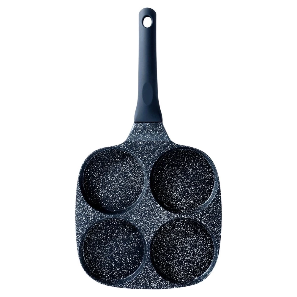 Patelnia do jajek granitowa 4 otwory BLACK LINE 19x19 cm