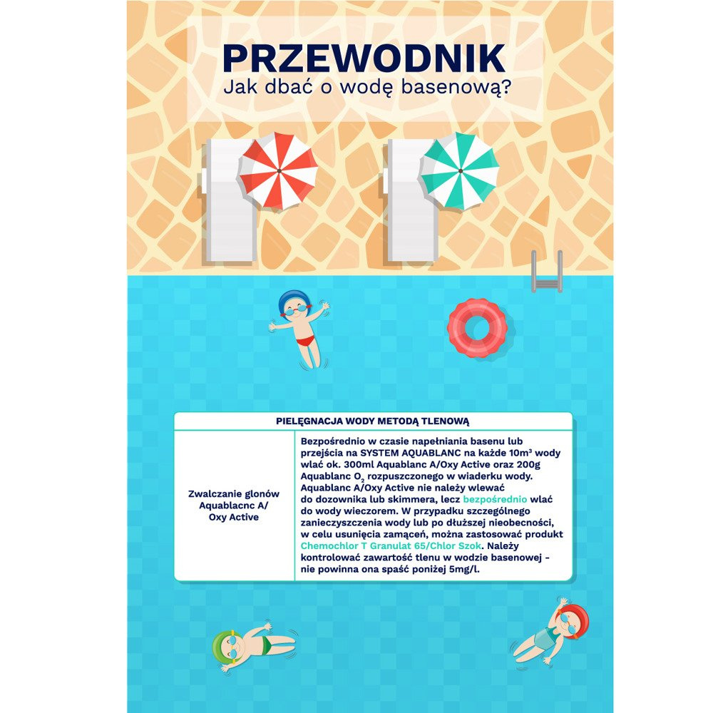 Aquablanc A 1L Płyn metoda tlenowa do basenu basen  dezynfekcji