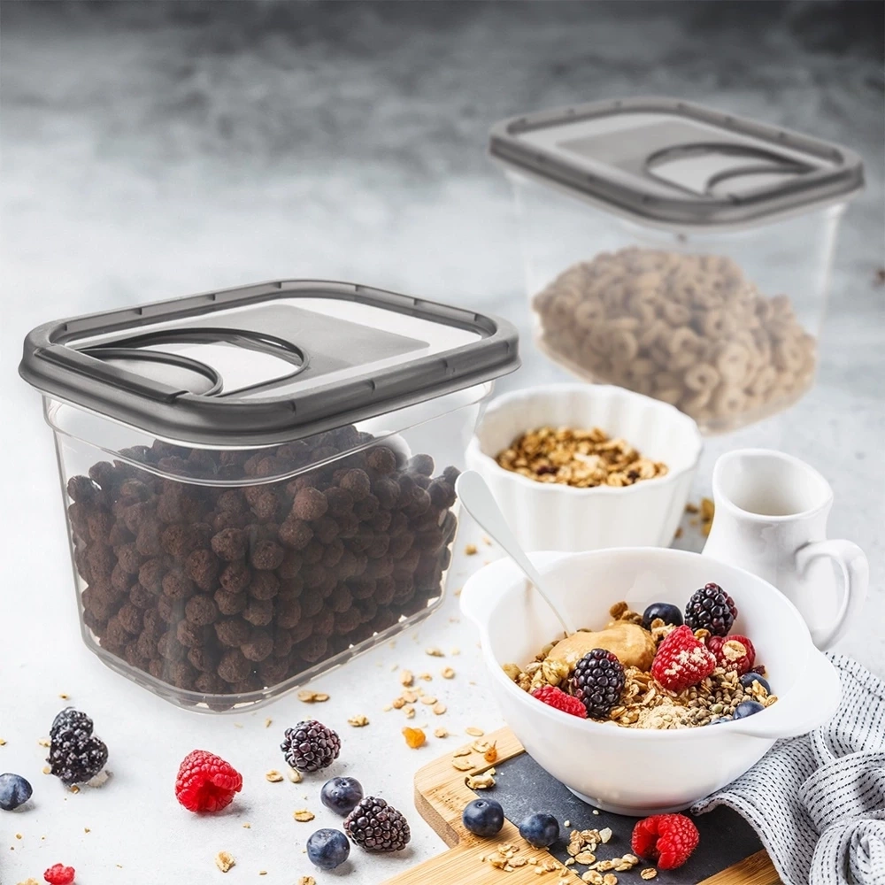 Pojemnik na produkty sypkie z dozownikiem GREY 1,3 l