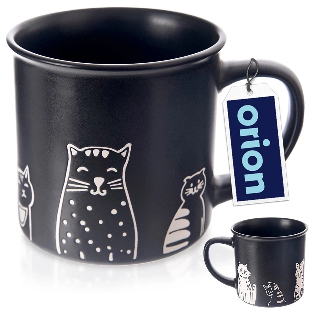 Kubek ceramiczny czarny koty 500 ml