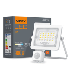 Naświetlacz Videx LED 10W 900lm neutralna biel 5000K czujnik ruchu IP65