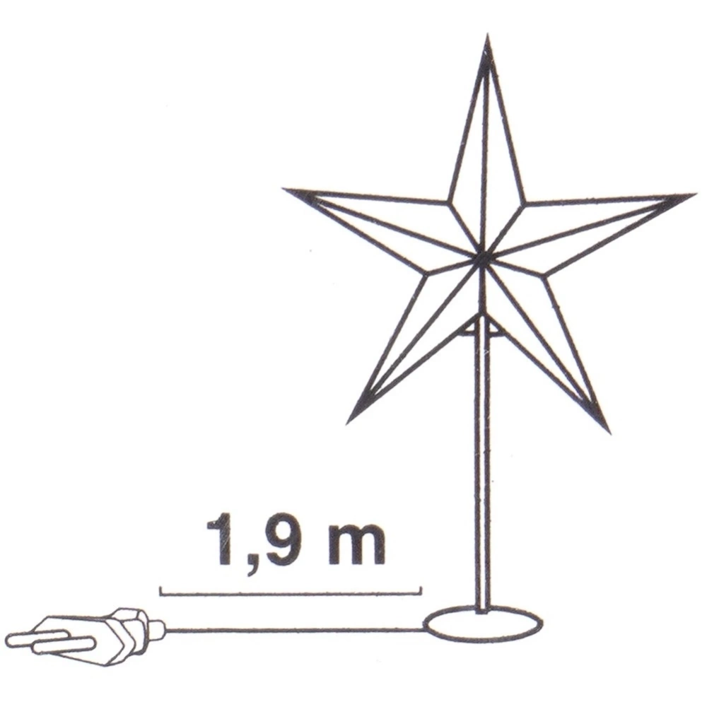 Lampka stołowa gwiazda dekoracyjna papierowa 45x65 cm