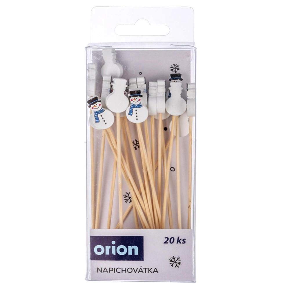 Wykałaczki do przekąsek bambusowe bałwan 13 cm 20 szt.