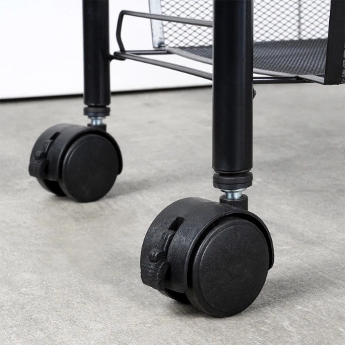 Wózek do przechowywania metalowy czarny 3-poziomowy