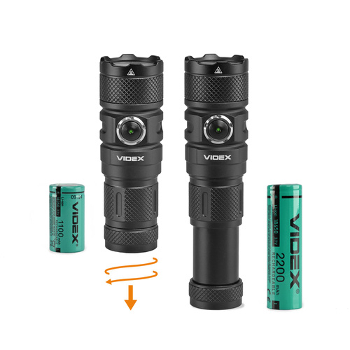 Latarka taktyczna Videx LED optyczna IP66 1500lm 6 trybów 5000k zasięg 220m