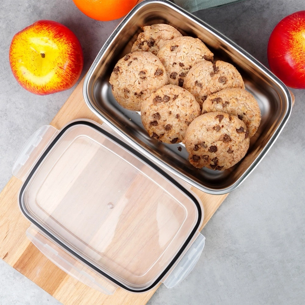 Pojemnik na żywność stalowy z pokrywką i uszczelką 1,25 l