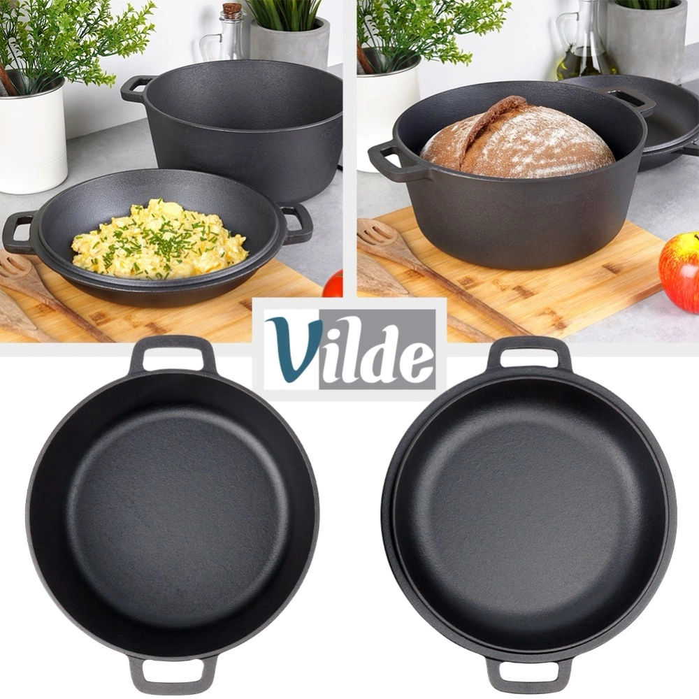 Garnek z pokrywką żeliwny 2w1 CAST LINE 26 cm, 4,5 l / 1,6 l