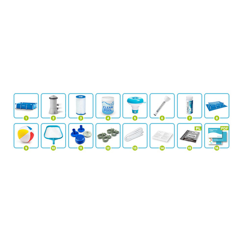 Basen ogrodowy stelażowy 220 x 150 x 60 cm zestaw 15w1 INTEX 28270