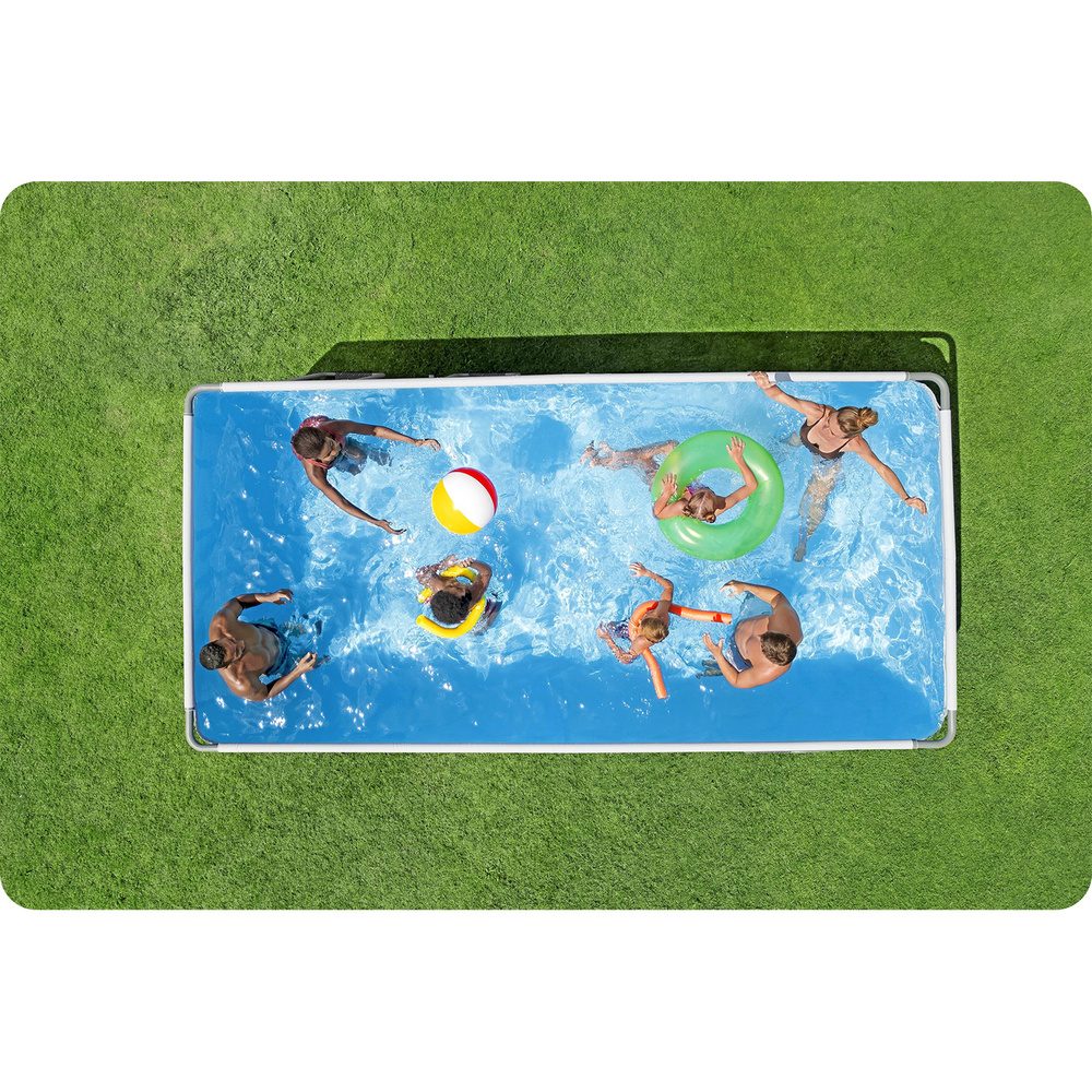 Bestway Basen stelażowy Splashview 488x244x122cm szary rattan 10w1 561MB