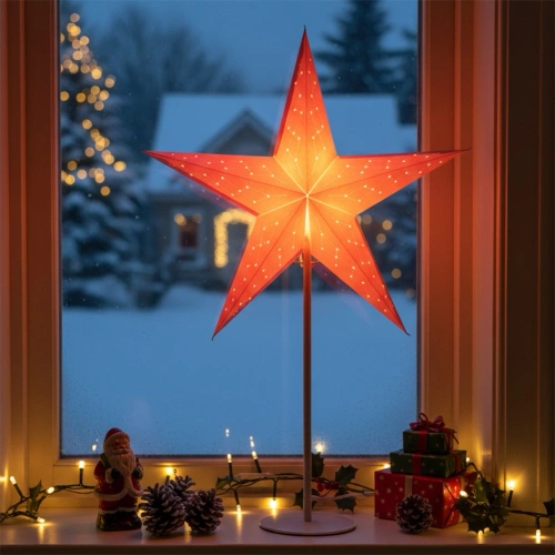 Lampka stołowa gwiazda dekoracyjna papierowa 45x65 cm