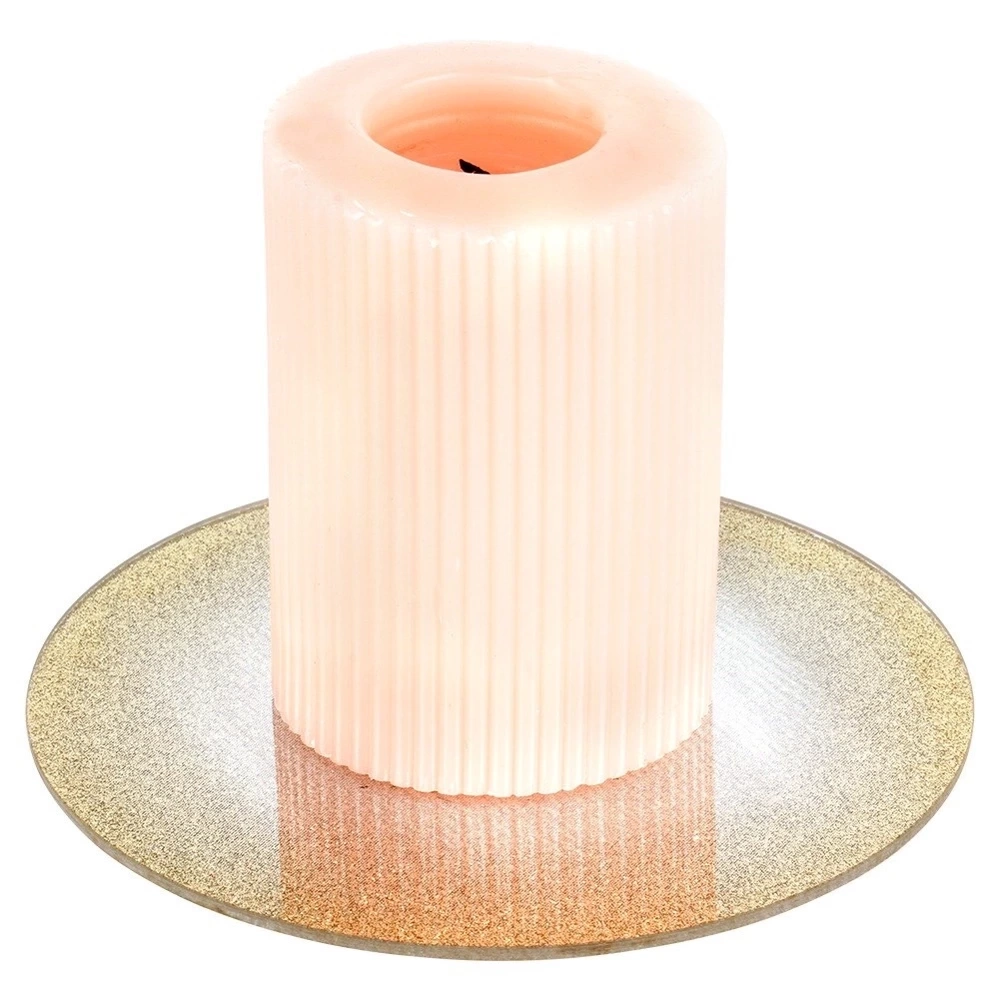 Podstawka pod kompozycje dekoracyjne świece szklana lustrzana brokatowa 15 cm